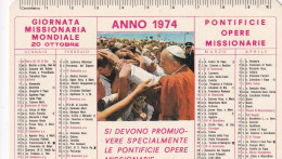 Calendarietto - Pontificie Opere Missionarie - Roma - Anno 1974 - Petit Format : 1971-80