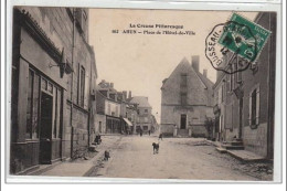 LA CREUSE PITTORESQUE : AHUN : Place De L'hôtel De Ville - Très Bon état - Autres & Non Classés