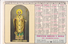 Calendarietto - Pontificio Bailica S.nicola - Pp.cdomenicani - Bari - Anno 1974 - Kleinformat : 1971-80