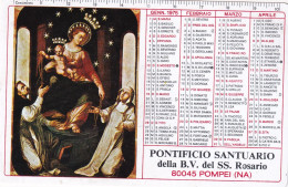 Calendarietto - Pontificio Santuario Della B.v. Del Ss.rosario - Pompei - Napoli - Anno 1975 - Tamaño Pequeño : 1971-80