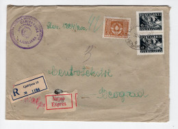 1949. YUGOSLAVIA,SLOVENIA,LJUBLJANA,CUSTOM OFFICE,RECORDED,EXPRESS COVER SENT TO BELGRADE - Storia Postale