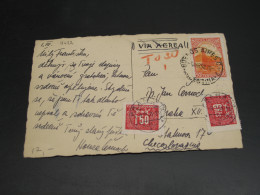 Argentina 1950 Postage Due Post Card To Czechoslovakia *9422 - Autres & Non Classés