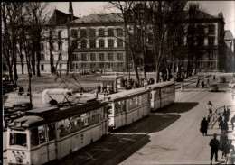 ! DDR Ansichtskarte Aus Rostock, Am Stalinplatz, Universität, Straßenbahn, Tram - Tramways