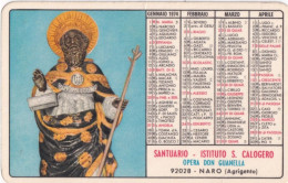 Calendarietto - Santuario - Istituto S.calogero - Opera Don Guanella - Naro - Agrigento - Anno 1974 - Formato Piccolo : 1971-80