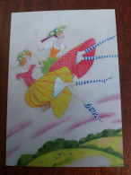 Illustrator Chekalina "Flying" - Modern Ukrainian Postcard - Postcrossing - 2010s / Girl - Ukraine