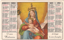 Calendarietto - Santuario Della Madonnina - Capannori - Lucca - Anno 19757 - Petit Format : 1971-80