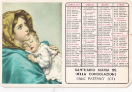 Calendarietto - Santuario Maria Ss.della Consolazione - Paternò - Catania - Anno 1974 - Tamaño Pequeño : 1971-80