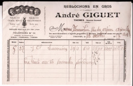Reblochons En Gros. André Giguet. Thones. à Ms Bourue Frères à Aix. 1928. - Autres & Non Classés