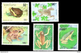 7476  Frogs - Grenouilles - Lao Yv 1076-80 MNH - 1,75 - Grenouilles