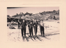 ALPES GROUPE DE SKIEURS PHOTO ORIGINALE 11 X 8 CM - Lieux