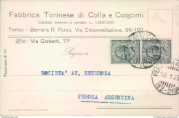 Aa512 Cartolina Commerciale Torino Citta' 1923 - Sonstige & Ohne Zuordnung