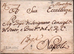 642 - LETTERA PREFILATELICA DA MONTEFUSCO A NAPOLI 1806 - ...-1850 Voorfilatelie