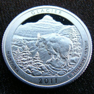 USA 25 Cents  $1/4 2011 Quarter National Park Glacier Montana Ox SILVER PROOF UNC ºº - Andere & Zonder Classificatie