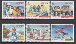 2013 Jersey Red Cross Helicopter Health Ambulance Developmentcomplete Set Of 6 MNH @ BELOW FACE VALUE - Jersey