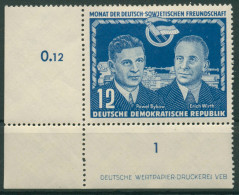 DDR 1951 Dt.-Sowj.-Freundschaft Mit Druckerzeichen 296 DZ Ecke Mit Falz - Nuevos