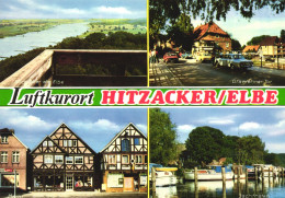 HITZACKER, MULTIPLE VIEWS, ELBE, ARCHITECTURE, BOAT, PORT, CARS, GERMANY, POSTCARD - Hitzacker