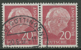 Bund 1954 Th. Heuss I Bogenmarken 185 Waagerechtes Paar Gestempelt - Used Stamps