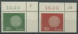 Bund 1970 EUROPA CEPT 620/21 Ecke 2 Oben Rechts Postfrisch (E209) - Ungebraucht