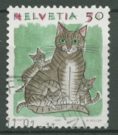 Schweiz 1990 Tiere Katzen Hauskatze 1414 Gestempelt - Usati