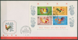 Hongkong 1993 Chinesisches Neujahr: Jahr Des Hahnes Block 25 FDC (X99227) - FDC