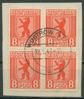 SBZ Berlin & Brandenburg 1945 Berliner Bär 3 A Vx 4er-Block, Briefstück - Berlin & Brandenburg
