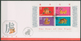Hongkong 1998 Chinesisches Neujahr Jahr Des Tigers Block 57 FDC (X99246) - FDC