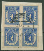 SBZ Berlin & Brandenburg 1945 Berliner Bär 6 A Waz 4er-Block, Briefstück - Berlijn & Brandenburg