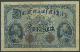 Dt. Reich 5 Mark 1914, DEU-54b Serie U, Gebraucht (K1525) - 5 Mark