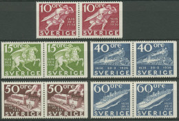 Schweden 1972 STOCKHOLMIA Postfahrzeuge Postbote 765/69 Paare Postfrisch - Unused Stamps