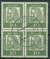 Bund 1961 Bedeutende Deutsche 350 Y 4er-Block Gestempelt - Gebraucht