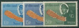 Nepal 1964 Bau Der Ost-West-Straße Landkarte 179/81 Postfrisch - Nepal