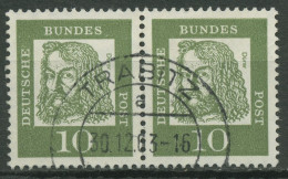 Bund 1961 Bedeutende Deutsche 350 Y Waagerechtes Paar Gestempelt - Used Stamps