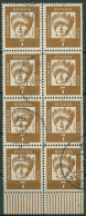 Bund 1961 Bedeutende Deutsche Mit Unterrand 348 Y W UR 8er-Block Gestempelt - Used Stamps