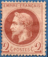 France 1862  2 C Mh, Heavy Hinge - 1863-1870 Napoléon III. Laure