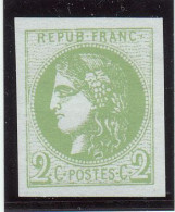 Essai 2c Cérès 3ème République  Vert Clair  Sans Gomme - 1871-1875 Ceres