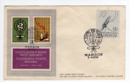 1962. YUGOSLAVIA,SLOVENIA,MARIBOR,SPECIAL CANCELLATION:FIGHT AGAINST MALARIA,STAMP:YUGOSLAVIA FIGHTS MALARIA - Covers & Documents