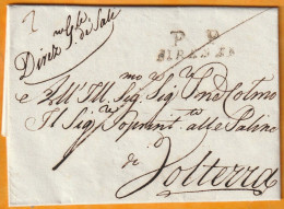 1816 - Marque Postale PP FIRENZE Sur Lettre Pliée Avec Correspondance De FIRENZE Florence Vers VOLTERRA, Toscana - ...-1850 Voorfilatelie