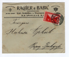 1906. BOSNIA,SARAJEVO,RACHER & BABIC METALWORKS,HEADED COMPANY COVER,10 H. STAMP - Bosnië En Herzegovina