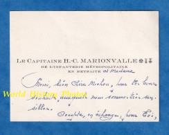 Carte De Visite Ancienne - GREZELS , 1958 - Capitaine H-C. MARIONVALLE , Officier Infanterie Métropolitaine - Médaille - Documenten