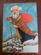 Illustrator Derevyanko "St Nicholas" - Modern Ukrainian Postcard - Postcrossing - 2010s / Santa - Ucrania