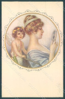 Artist Signed Colombo E. Lady Cupid Eros Serie 970-1 Postcard HR2621 - Autres & Non Classés