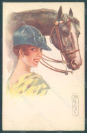 Artist Signed Colombo E. Lady Horse Serie 488-1 Postcard HR2640 - Andere & Zonder Classificatie