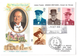 Grande-Bretagne FDC 1971 Sir Winston Churchill  Liaison Postale Grande Bretagne _ Conseil De L'Europe - 1971-80 Ediciones Decimal