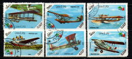 LAOS - 1985 - SERIE AEROPLANI - USATI - Laos