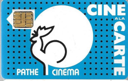 CARTE²°-FR- CINEMA-CINE-PATHE-SC3-COQ BLEU FOND POINTILLE-Sans N° Série--TBE /RARE - Kinokarten