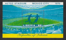 SE)1970 LIBERIA SPORTS SERIES, 9th WORLD FOOTBALL CHAMPIONSHIP MEXICO '70, AZTECA STADIUM, SOUVENIR SHEET, MNH - Messico