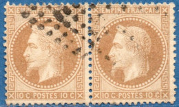 France 1862 10 C Pair Cancelled - 1863-1870 Napoléon III. Laure