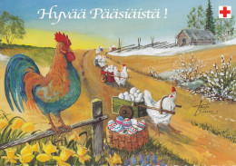 Postal Stationery - Easter Cock - Chicken Bringing Eggs - Red Cross 2003 - Suomi Finland - Postage Paid - RARE - Ganzsachen