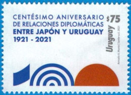 Uruguay 2021 ** Sello Centennial Diplomatic Relations With Japan. Centenario Relaciones Diplomáticas Con Japon - Uruguay