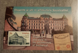 ROMANIA ELEGANCE AND STYLE IN THE ARCHITECTURE OF BUCHAREST MINIATURE SHEETS MNH - Neufs